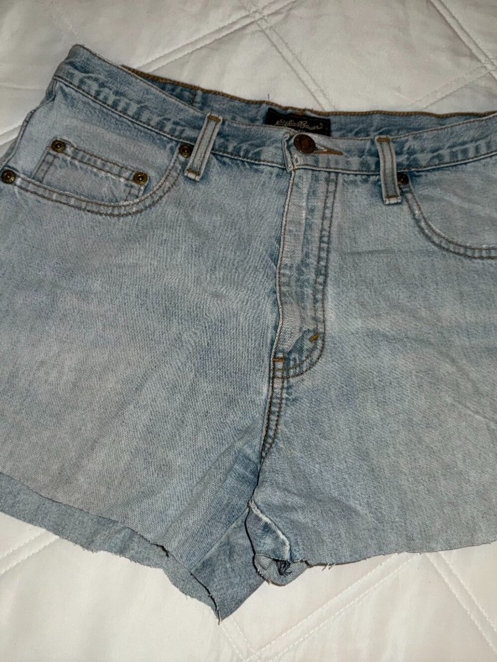 Vintage Eddie Bauer Light Wash Cutoff Denim Shorts Size 4
